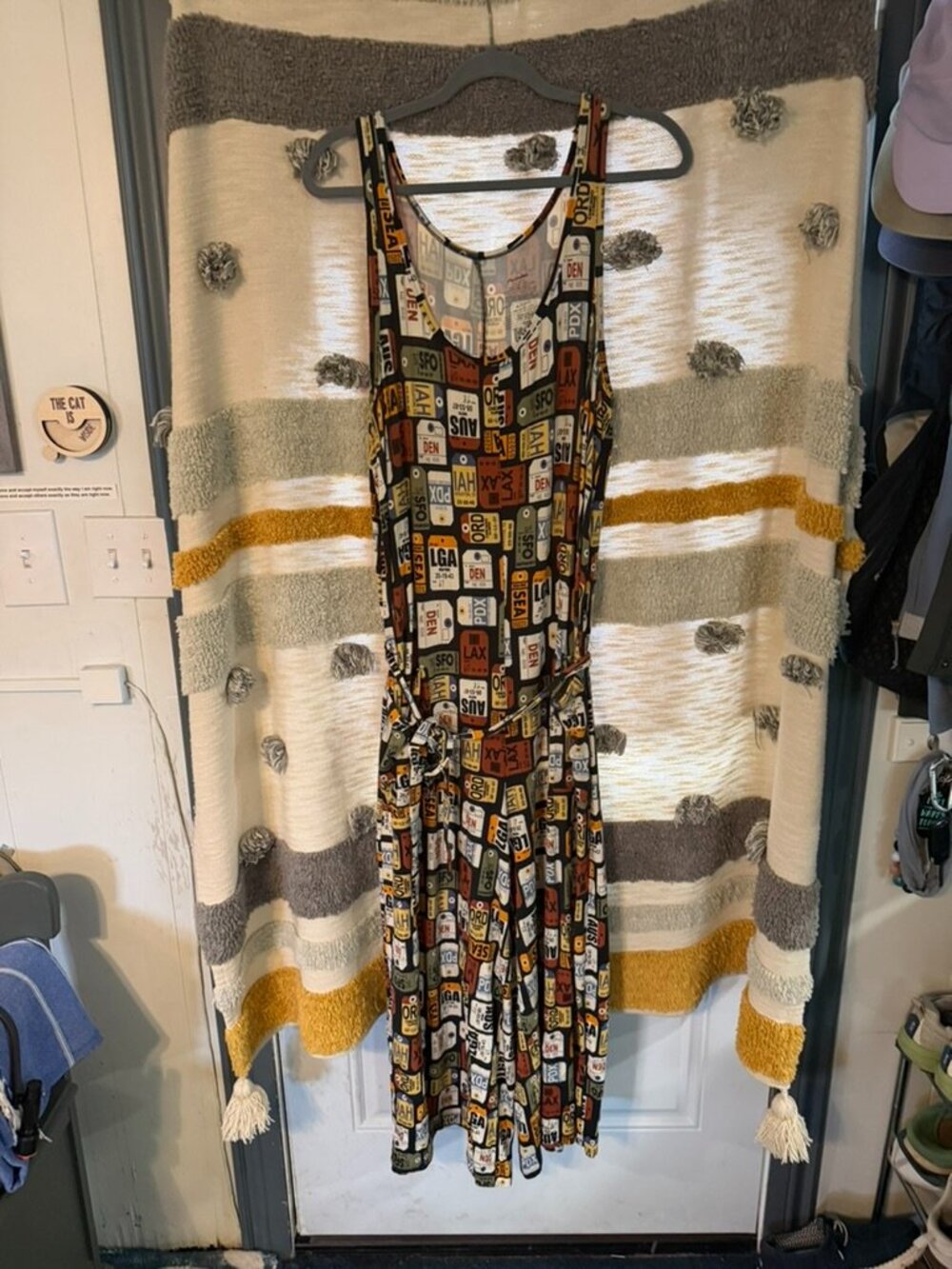 MeUndies Vintage Airport Luggage Tag Modal Sleeveless Jumpsuit Size L